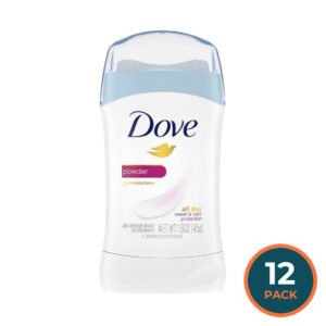 Dove Beauty Powder 24-Hour Invisible Solid Antiperspirant & Deodorant Stick 1.6 oz- 12 Pack