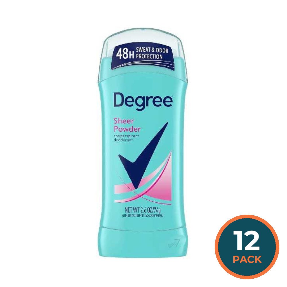 Degree Women Deodorant Invisible Solid, Sheer Powder deodorant - 2.6 Oz - 12 pack