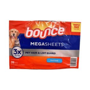 Bounce Pet Hair and Lint Guard Mega Dryer Sheets. Fresh Scent - 210 Sheets