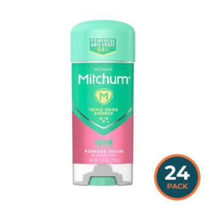 Mitchum Women Gel Antiperspirant Deodorant, Powder Fresh - 3.4 Oz - 24 Pack