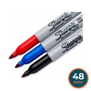Sharpie Fine Point Permanent Marker Set, Black/Blue/Red  3 ct - 48 Pack