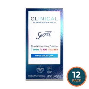 Secret - Clinical Strength Invisible Solid Completely Clean Antiperspirant & Deodorant 1.6 Oz - 12 Pack