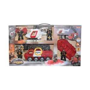 Free Wheel City Fire Playset - 34 Pcs