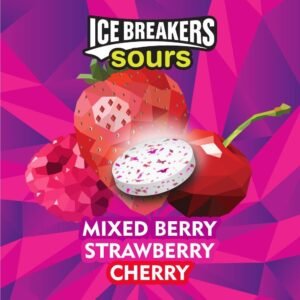 Ice Breakers Sours Sugar Free Mints, Mixed Berry, Strawberry, Cherry - 8 Pack