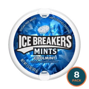 Ice Breakers Sugar-Free Mints - Cool Mint Flavor, Freshens Breath 1.5 oz - 8 Pack