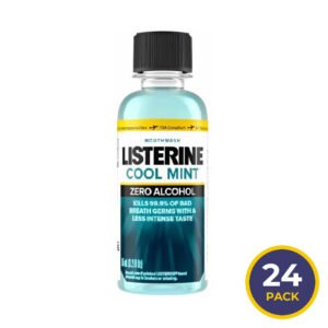 Listerine Cool Mint Mouthwash Zero Alcohol  3.2 oz - 24 Pack - Travel Size