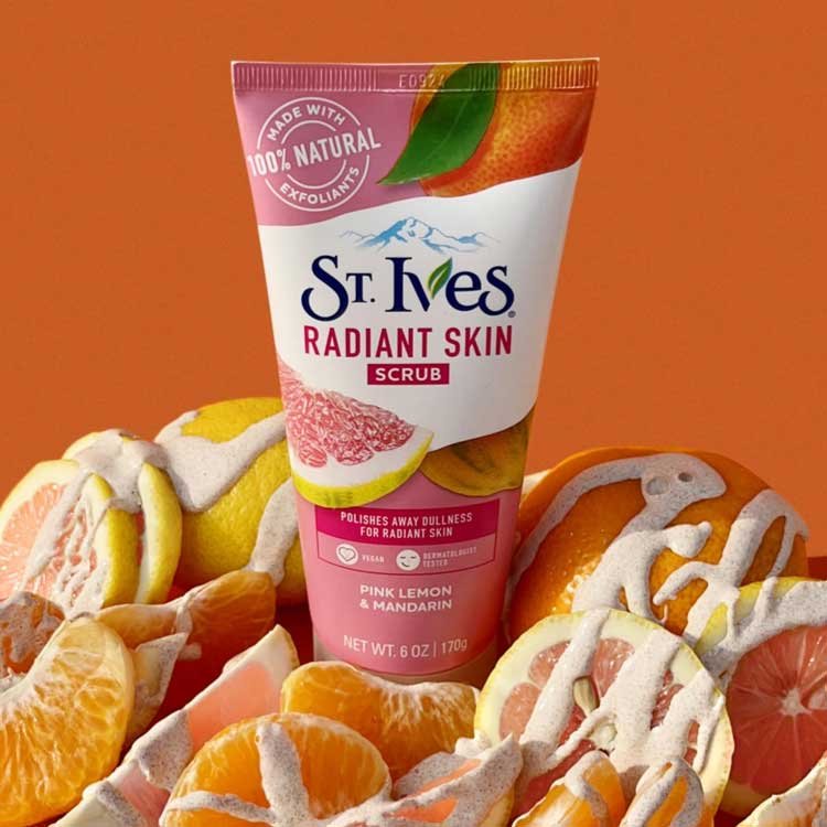St. Ives Radiant Skin Pink Lemon & Mandarin Orange Scrub 6 Oz - 6 Pack
