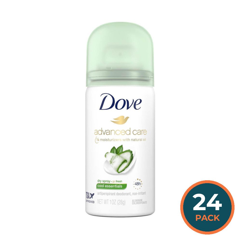Dove Go Fresh Dry Spray Cool Essentials Antiperspirant 1 oz - 24 Pack - Travel Size
