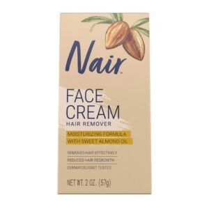 Nair Hair Remover Moisturizing Face Cream with Sweet Almond Oil 2 oz- 12 Pack