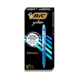 BIC Gel-ocity Retractable Gel Pen, Blue Ink, (.7mm, Medium) 12ct.