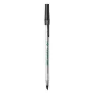 BIC Ecolutions Round Stic Ballpoint Pen, Medium Point (1mm), Black Ink - Box of 50