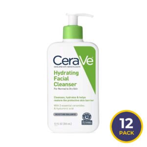 CeraVe - Face Wash Hydrating Facial Cleanser for Normal to Dry Skin 12 oz - 12 Packs