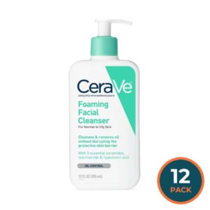 CeraVe Foaming Face Wash, Facial Cleanser for Normal to Oily Skin 12 fl oz - 12 Pack