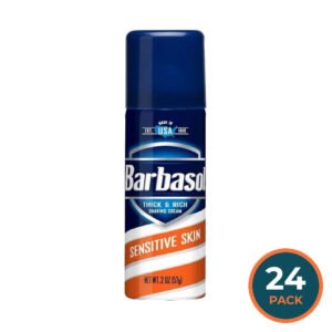 Barbasol Thick & Rich  Shaving Cream Sensitive Skin 2 oz ea - 24 Pack