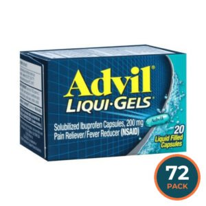 Advil Liqui-Gels Pain Reliever/Fever Reducer Liquid Filled Capsules - Ibuprofen - 20 ct - 72 Pack