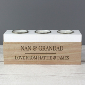 Personalised Classic Triple Tea Light Box