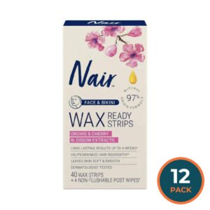 Nair - Hair Remover Face and Bikini Wax Ready Strips - 40ct ea -12 pack