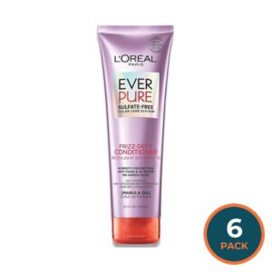 L'Oreal - EverPure Sulfate Free Frizz Defy Conditioner, With Marula Oil - 8.5 oz - 6 Pack