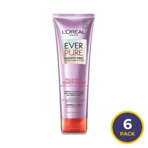L'Oreal - EverPure Sulfate Free Frizz Defy Conditioner, With Marula Oil - 8.5 oz - 6 Pack