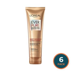 L'Oreal - Paris EverCreme Sulfate Free Conditioner, Deep Nourish, With Apricot Oil - 8.5 oz - 6 Pack