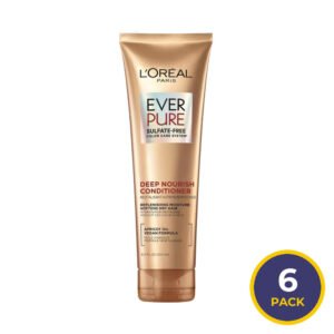 L'Oreal - Paris EverCreme Sulfate Free Conditioner, Deep Nourish, With Apricot Oil - 8.5 oz - 6 Pack