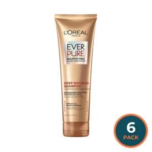 L'Oreal - Paris EverCreme Sulfate Free Shampoo, Deep Nourish, With Apricot Oil - 8.5 oz - 6 Pack