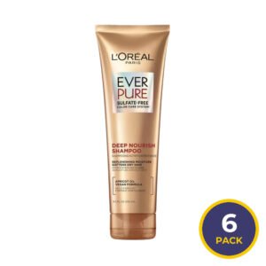 L'Oreal - Paris EverCreme Sulfate Free Shampoo, Deep Nourish, With Apricot Oil - 8.5 oz - 6 Pack
