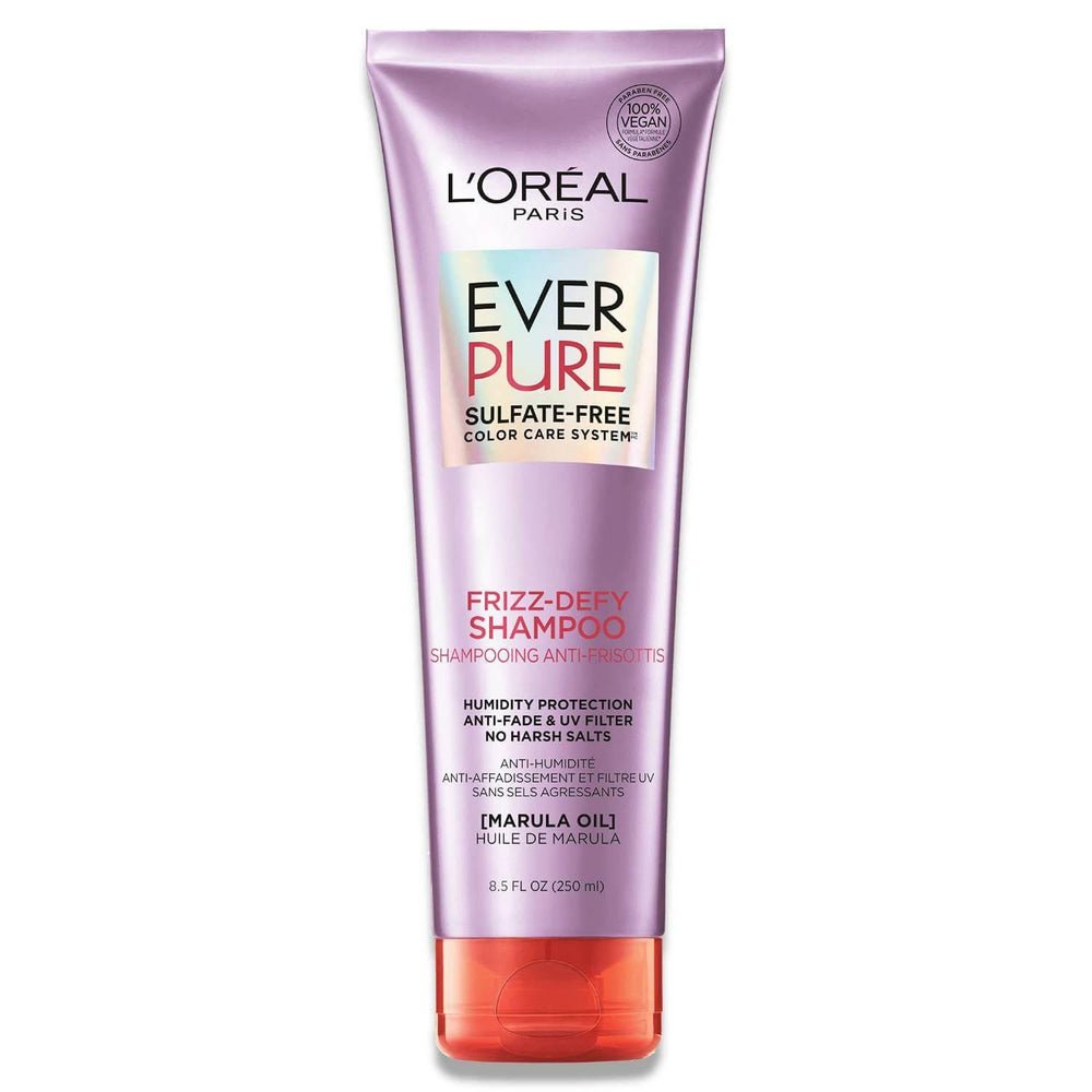 L'Oreal - Paris EverPure Sulfate Free Frizz Shampoo, With Marula Oil- 8.5 oz - 6 Pack