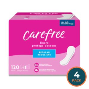 Carefree - Acti-Fresh Panty Liners, Soft and Flexible Feminine Care Protection, Regular - 120 Ct each - 4 Pack