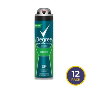Degree - Antiperspirant Deodorant, Mens Dry Spray Overtime - 3.8 Oz - 12 Pack