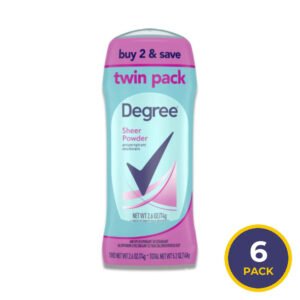 Degree - Original Antiperspirant Deodorant, Sheer Powder, for Women - 2.6 Oz - 6 Pack (Twin Pack)