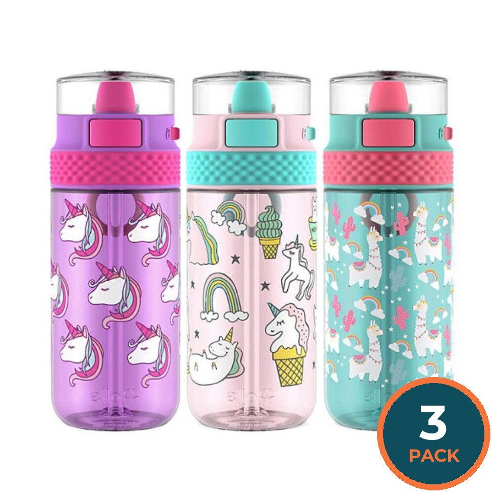 Ello Stratus 16oz Tritan Water Bottle, Assorted Colors - 3 Pack - 16 Oz