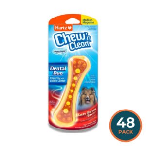 Hartz Chew 'n Clean - Dental Duo Dog Toy, Medium, Color May Vary - 48 Pack