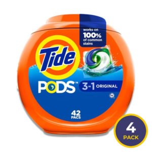 Tide - Pods Liquid Laundry Detergent Soap Pacs, 3-in-1, Original Scent - 42 Ct - 4 Pack