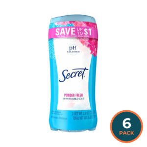 Secret  Anti-Perspirant Deodorant Invisible Solid Powder Fresh Twin Pack - 2.6 Oz - 6 Pack - 12 Ct
