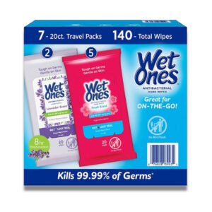 Wet Ones Antibacterial Hand Wipes, Fresh Scent / Lavender - 20 Ct - 7 Pack