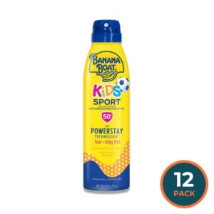 Banana Boat - Kids Sport, Broad Spectrum Sunscreen Spray, SPF 50  6 Oz - 12 Pack
