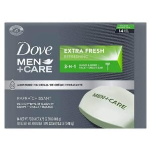 Dove Men+Care Body and Face Bar Soap, Extra Fresh - 3.75 Oz - 14 Ct