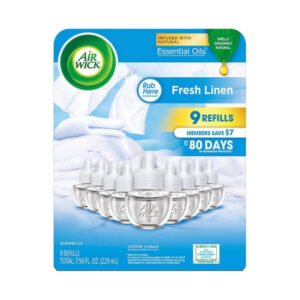 Air Wick - Scented Oil Air Freshener Refills, Fresh Linen - 9 Ct Each - 7.56 Oz