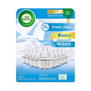 Air Wick - Scented Oil Air Freshener Refills, Fresh Linen - 9 Ct Each - 7.56 Oz