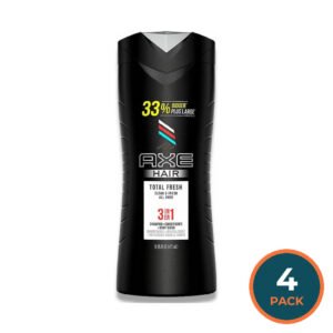 Axe - Hair 3 in 1 Total Fresh Shampoo + Conditioner + Body Wash - 16 Oz - 4 Pack