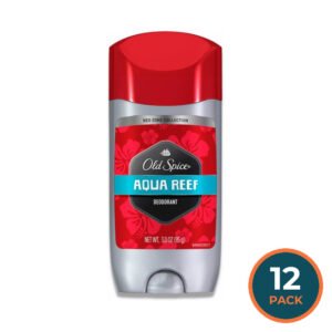 Old Spice - Antiperspirant and Deodorant for Men, Red Zone Aqua Reef Stick 3 Oz - 12 Pack