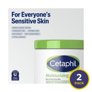 Cetaphil - Moisturizing Cream for Very Dry, Sensitive Skin, Fragrance Free - 16 Oz - 2 Pack