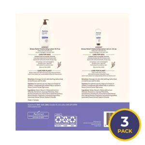 Aveeno - Stress Relief Body Lotion - 18 Oz - 2 Pack + 2.5 Oz Tube