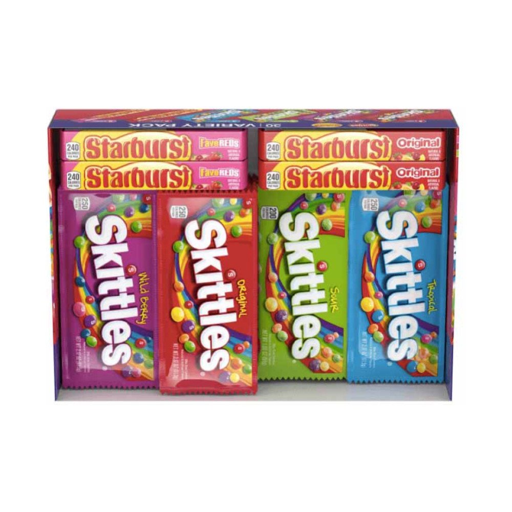 Skittles & Starburst Full Size Candy Variety Mix - 62.79 oz - 30 Ct