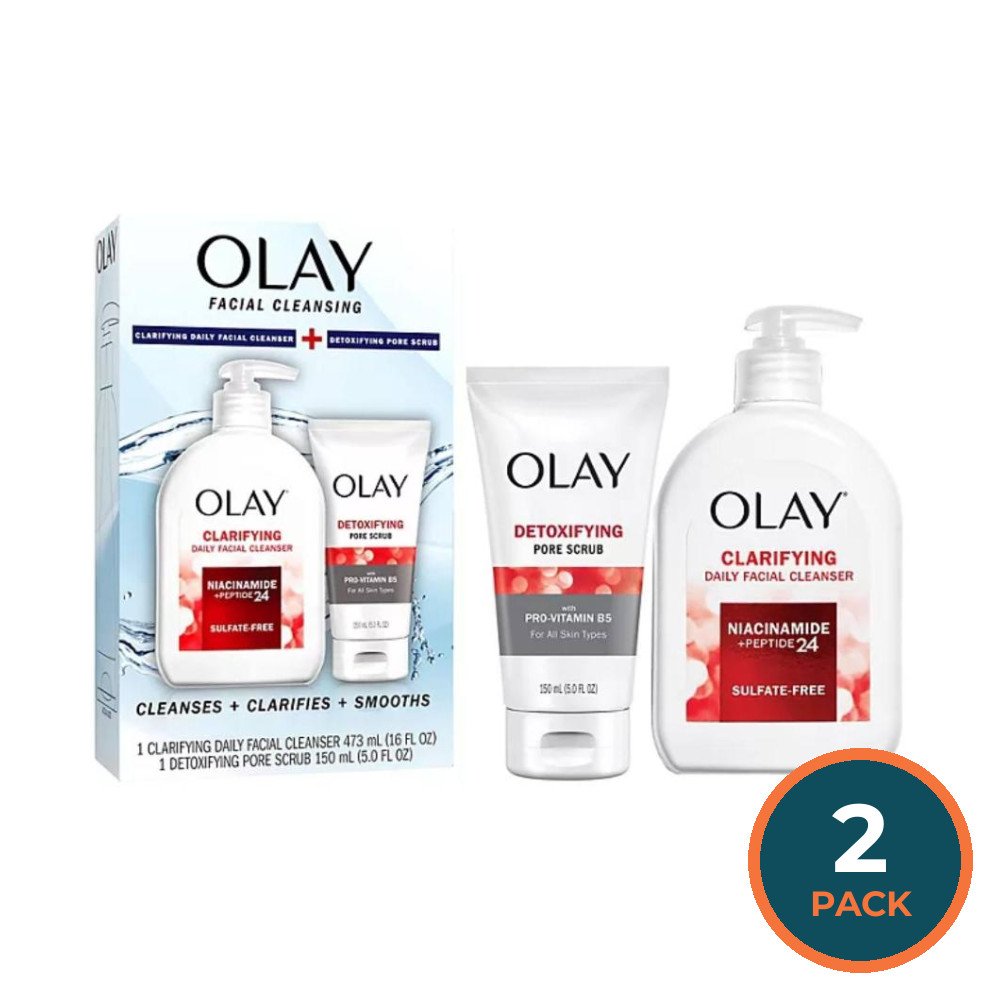 Olay - Facial Cleanser and Detoxifying Pore Scrub - Duo Pack