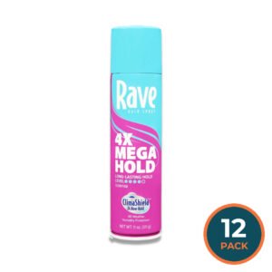 Rave - 4X Mega Humidity Resistant Aerosol Hair Spray - 11 Oz - 12 Pack
