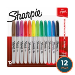 Sharpie - Permanent Markers Fine Tip Multicolored - 12 Count - 12 Pack