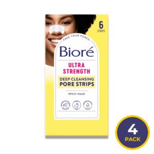 Bioré - Witch Hazel Ultra Deep Cleansing Pore Strips, Blackhead Removing, Oil-Free, Non-Comedogenic - 6 Ct - 4 Pack OPEN BOX