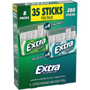 Extra - Polar Ice & Spearmint Sugar Free Chewing Gum Variety Pack - 8 Pack